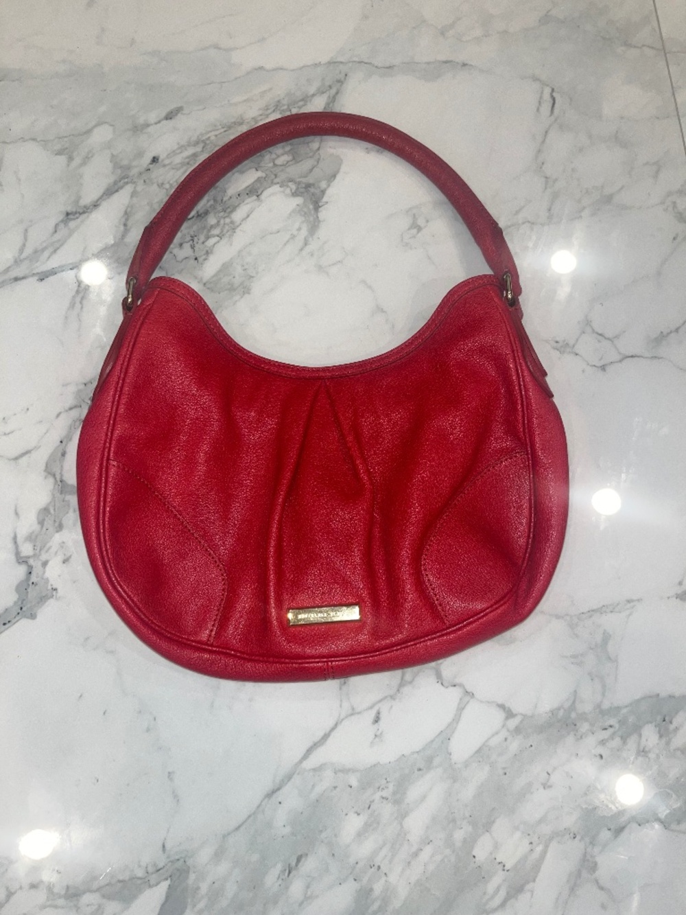 Vintage Red Burberry Hobo Bag